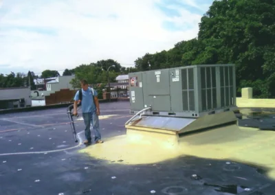Top Notch Commercial Roofing project in Columbus, Ohio showcasing the company's expertise in flat, metal, and spray foam roofing systems.