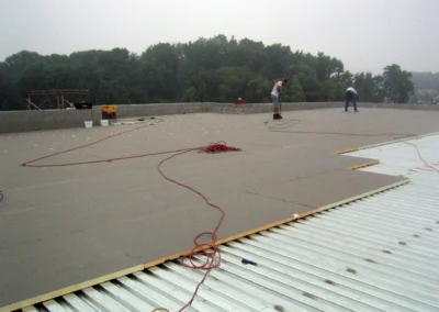 Top Notch Commercial Roofing completing a flat roof installation in Columbus, Ohio with durable materials built for Ohio's weather conditions.