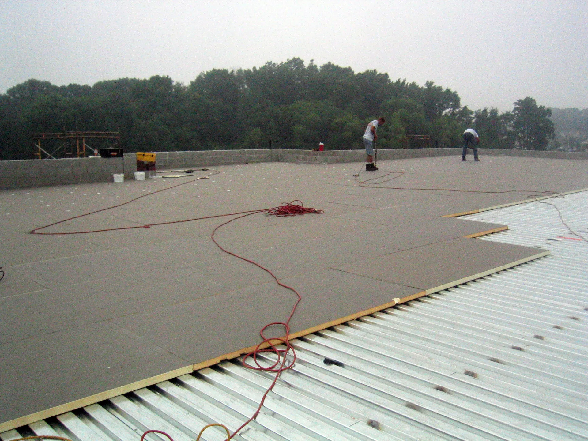 Top Notch Commercial Roofing completing a flat roof installation in Columbus, Ohio with durable materials built for Ohio's weather conditions.